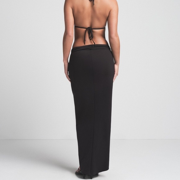 NWT SKIMS Swim Black Sarong Skirt size Medium - Picture 3 of 4